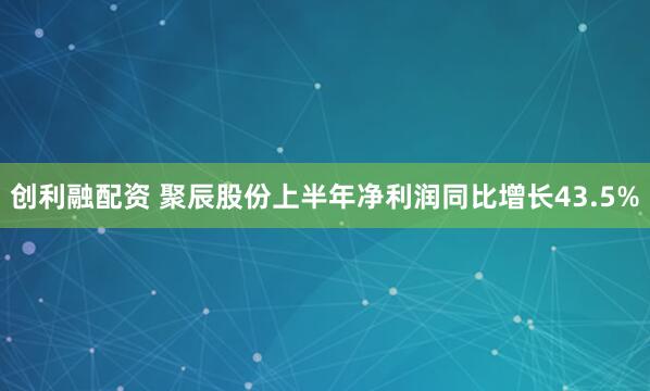 创利融配资 聚辰股份上半年净利润同比增长43.5%